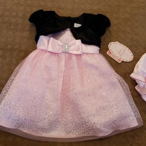 Formal Pink and Black Dress w/ Diaper Cover